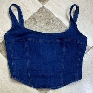 Forever 21 Blue Denim Crop Top